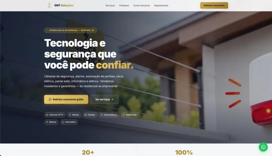 Captura de tela do projeto GKF Informática