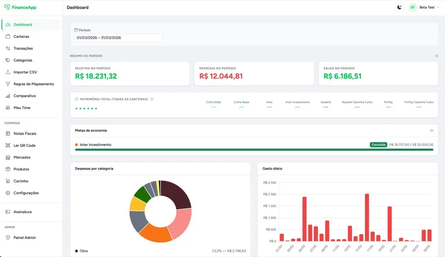 Captura de tela do projeto MoneyPath